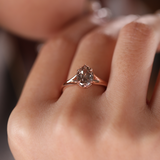 14K Rose Gold 1ct Oval Old Mine Cut Brown Lab Diamond 6 Claw Prong Cathedral Setting Solitaire Ring 14K Rose Gold 1ct Oval Old Mine Cut Brown Lab Diamond 6 Claw Prong Cathedral Setting Solitaire Ring