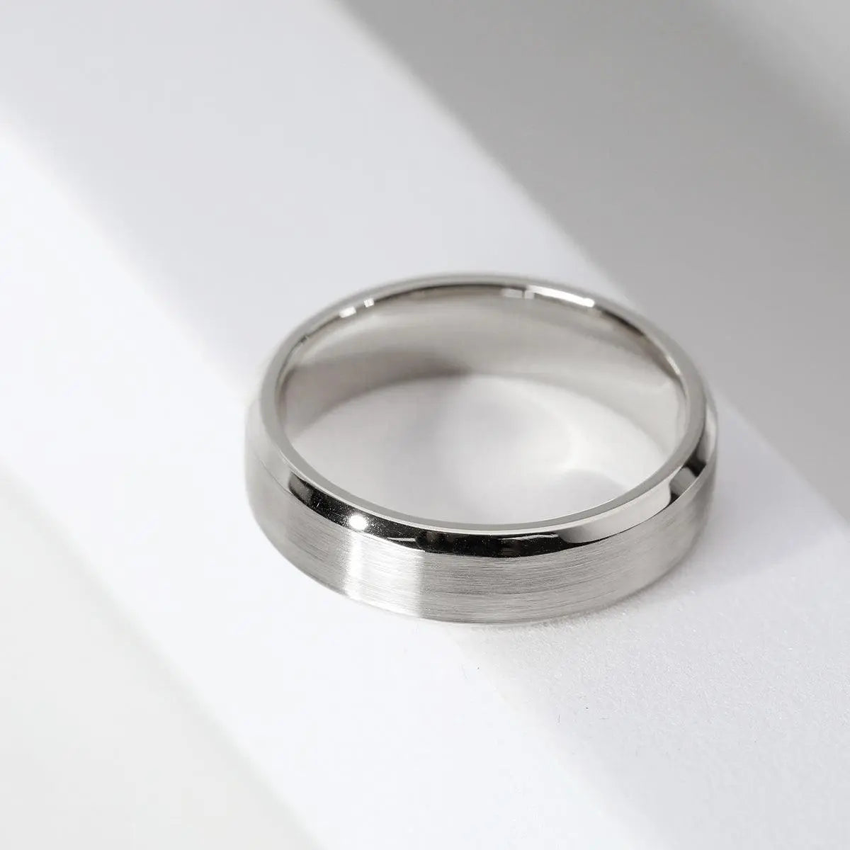 14K Yellow Gold Classic Flat Matte Brushed Men's Wedding Band 18K White Gold 14K Yellow Gold Classic Flat Matte Brushed Men's Wedding Band 18K White Gold