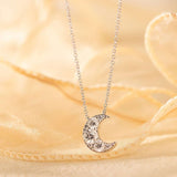 14K Gold Round Brilliant Cut Lab Diamond Five-Stone Moon Pendant Necklace – Bezel Set Diamond Necklace for Men & Women 14K Gold Round Brilliant Cut Lab Diamond Five-Stone Moon Pendant Necklace – Bezel Set Diamond Necklace for Men & Women