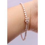 14K White Gold Marquise Cut & Round Cut Lab Diamond Three Prong Buckle Tennis Bracelet 14K White Gold Marquise Cut & Round Cut Lab Diamond Three Prong Buckle Tennis Bracelet