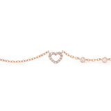 14K Rose Gold Pandora Cuban Bracelet with Lab Diamond Heart Pendant 14K Rose Gold Pandora Cuban Bracelet with Lab Diamond Heart Pendant