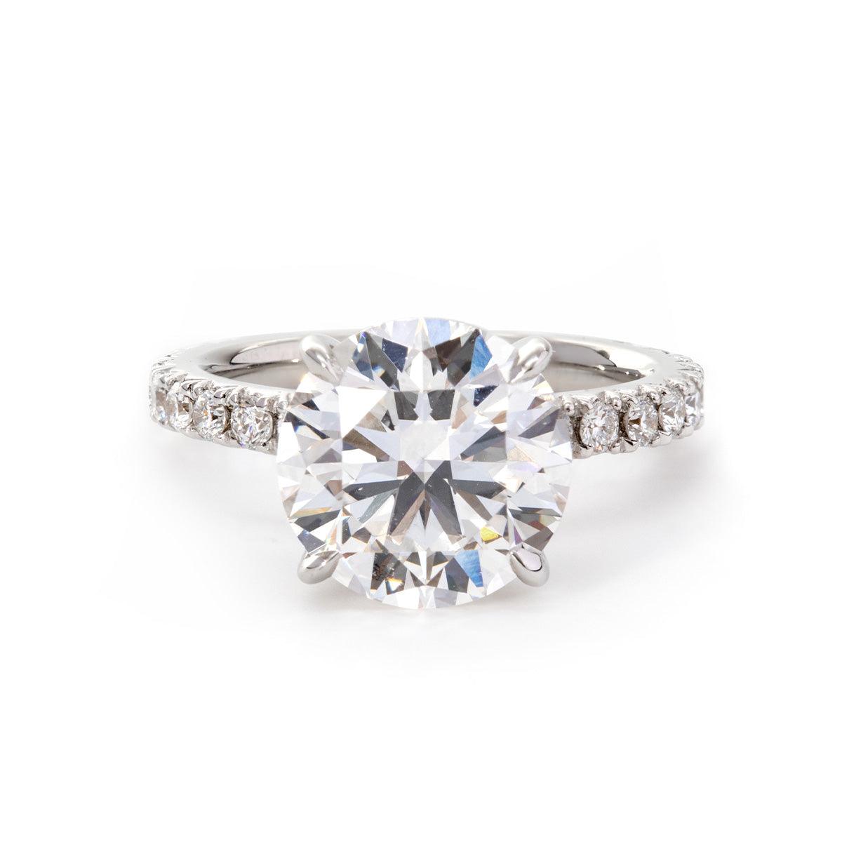 14K White Gold 3 Carat Diamond Ring Bridal Set, Round Brilliant Lab Diamond Hidden Halo Design 14K White Gold 3 Carat Diamond Ring Bridal Set, Round Brilliant Lab Diamond Hidden Halo Design