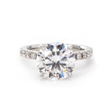 14K White Gold 3 Carat Diamond Ring Bridal Set, Round Brilliant Lab Diamond Hidden Halo Design 14K White Gold 3 Carat Diamond Ring Bridal Set, Round Brilliant Lab Diamond Hidden Halo Design