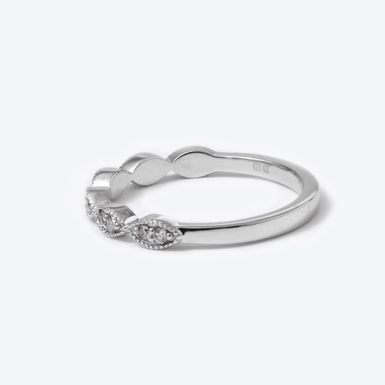 14K White Gold Round Lab Diamond Millegrain Wedding Ring 14K White Gold Round Lab Diamond Millegrain Wedding Ring