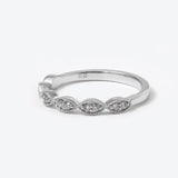 14K White Gold Round Lab Diamond Millegrain Wedding Ring 14K White Gold Round Lab Diamond Millegrain Wedding Ring