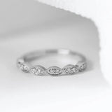 14K White Gold Round Lab Diamond Millegrain Wedding Ring 14K White Gold Round Lab Diamond Millegrain Wedding Ring
