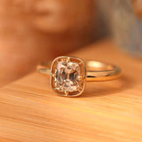 14K Yellow Gold 1.5ct Old Mine Cut Cushion Lab Diamond Basket Solitaire Ring 14K Yellow Gold 1.5ct Old Mine Cut Cushion Lab Diamond Basket Solitaire Ring