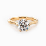 14K Yellow Gold 2 Carat Solitaire Diamond Ring Bridal Set with Round Lab Diamond and Floral Setting 14K Yellow Gold 2 Carat Solitaire Diamond Ring Bridal Set with Round Lab Diamond and Floral Setting