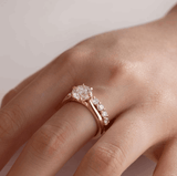 14K Yellow Gold 2 Carat Solitaire Diamond Ring Bridal Set with Round Lab Diamond and Floral Setting 14K Yellow Gold 2 Carat Solitaire Diamond Ring Bridal Set with Round Lab Diamond and Floral Setting