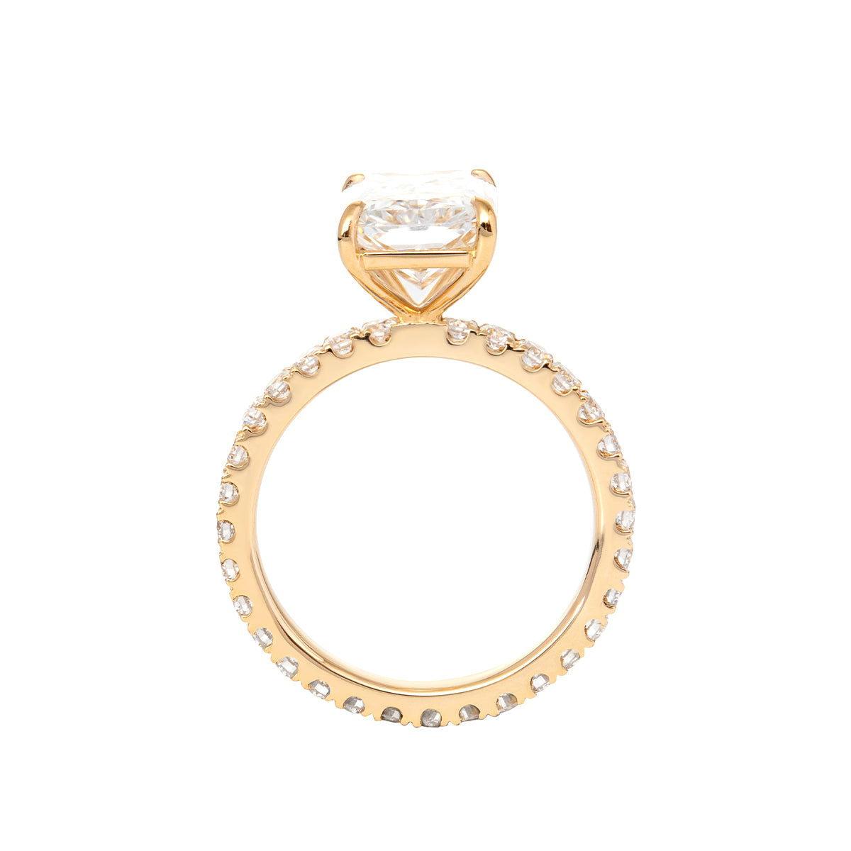 14K Yellow Gold 3ct Radiant Cut Lab Diamond 4 Prongs Basket Setting Bridal Set Rings 14K Yellow Gold 3ct Radiant Cut Lab Diamond 4 Prongs Basket Setting Bridal Set Rings