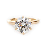 14K Yellow Gold 3ct Round Lab Diamond 6 Prongs Floral Setting Bridal Ring Set 14K Yellow Gold 3ct Round Lab Diamond 6 Prongs Floral Setting Bridal Ring Set