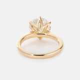 14K Yellow Gold 3ct Round Lab Diamond 6 Prongs Floral Setting Bridal Ring Set 14K Yellow Gold 3ct Round Lab Diamond 6 Prongs Floral Setting Bridal Ring Set