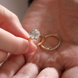 14K Yellow Gold 3ct Round Lab Diamond 6 Prongs Floral Setting Bridal Ring Set 14K Yellow Gold 3ct Round Lab Diamond 6 Prongs Floral Setting Bridal Ring Set