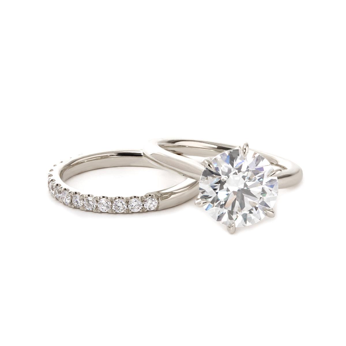 14K Yellow Gold 3ct Round Lab Diamond 6 Prongs Floral Setting Bridal Ring Set Platinum 14K Yellow Gold 3ct Round Lab Diamond 6 Prongs Floral Setting Bridal Ring Set Platinum