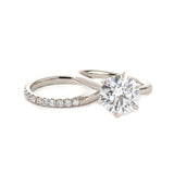 14K Yellow Gold 3ct Round Lab Diamond 6 Prongs Floral Setting Bridal Ring Set Platinum 14K Yellow Gold 3ct Round Lab Diamond 6 Prongs Floral Setting Bridal Ring Set Platinum