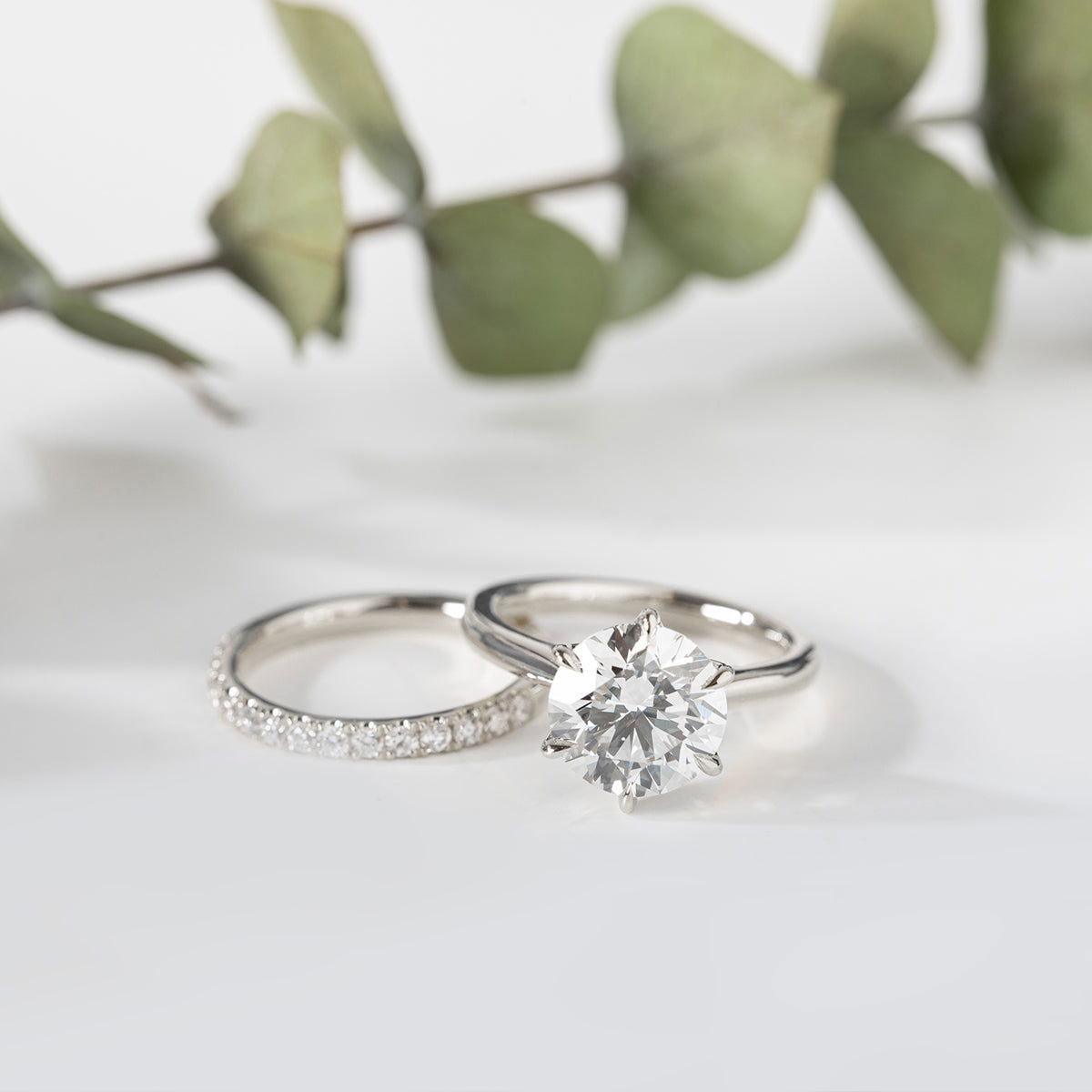 14K Yellow Gold 3ct Round Lab Diamond 6 Prongs Floral Setting Bridal Ring Set 14K Yellow Gold 3ct Round Lab Diamond 6 Prongs Floral Setting Bridal Ring Set