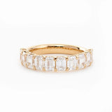14K Yellow Gold 4*3MM Emerald Cut Lab Diamond U Shaped Pave Half Eternity Band 14K Yellow Gold 4*3MM Emerald Cut Lab Diamond U Shaped Pave Half Eternity Band
