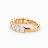 14K Yellow Gold 4*3MM Emerald Cut Lab Diamond U Shaped Pave Half Eternity Band 14K Yellow Gold 4*3MM Emerald Cut Lab Diamond U Shaped Pave Half Eternity Band