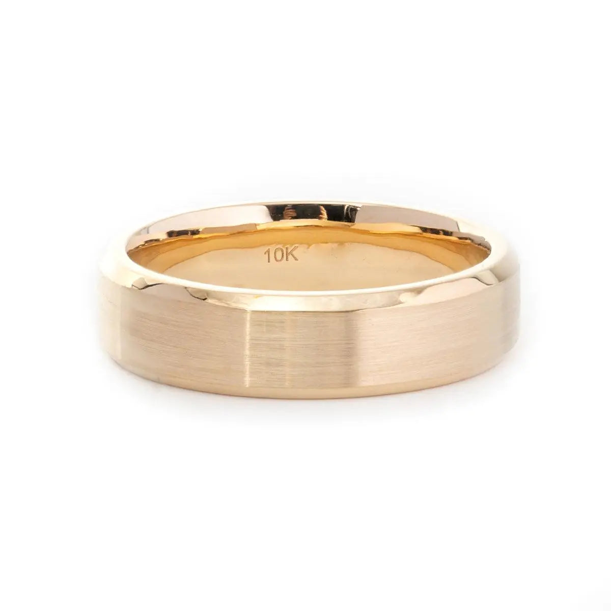 14K Yellow Gold Classic Flat Matte Brushed Men's Wedding Band 14K Yellow Gold Classic Flat Matte Brushed Men's Wedding Band