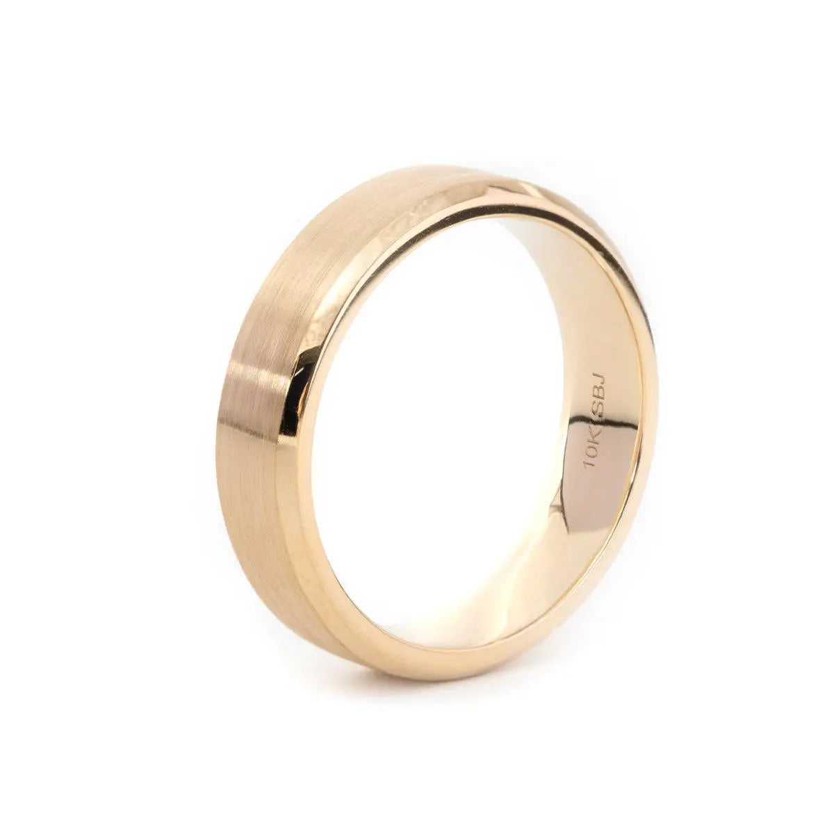 14K Yellow Gold Classic Flat Matte Brushed Men's Wedding Band 14K Yellow Gold Classic Flat Matte Brushed Men's Wedding Band