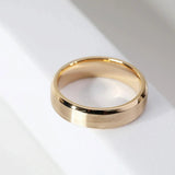 14K Yellow Gold Classic Flat Matte Brushed Men's Wedding Band 14K Yellow Gold Classic Flat Matte Brushed Men's Wedding Band