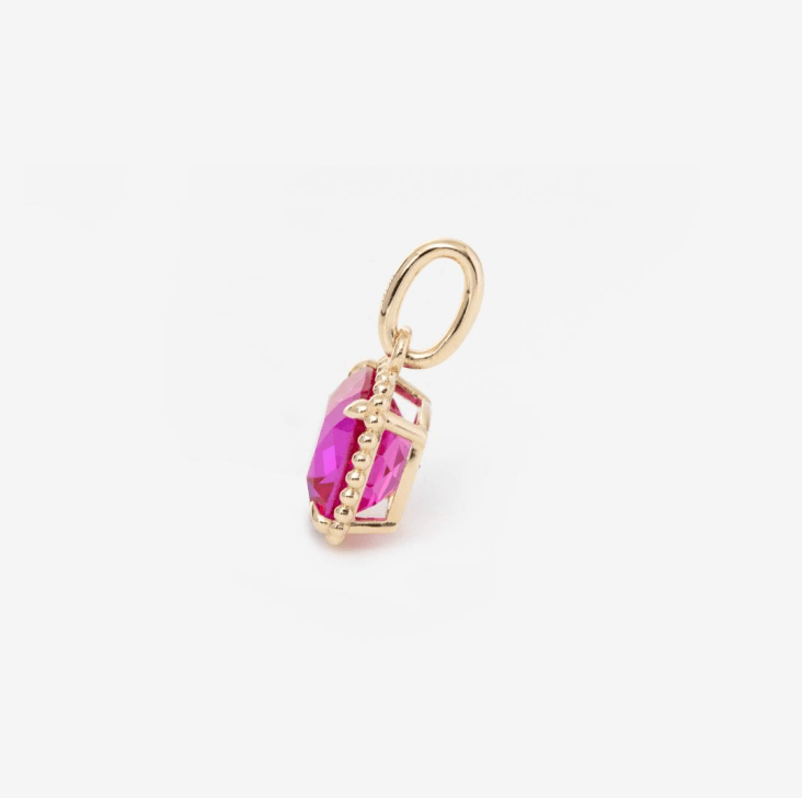 14K Yellow Gold Cushion Lab Ruby Pendant Necklace 14K Yellow Gold Cushion Lab Ruby Pendant Necklace