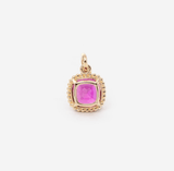 14K Yellow Gold Cushion Lab Ruby Pendant Necklace 14K Yellow Gold Cushion Lab Ruby Pendant Necklace