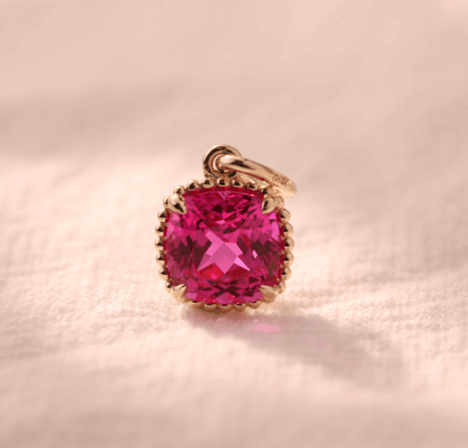 14K Yellow Gold Cushion Lab Ruby Pendant Necklace 14K Yellow Gold Cushion Lab Ruby Pendant Necklace