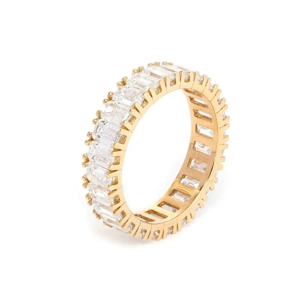 18K Yellow Gold Emerald Cut Lab Diamond Eternity Ring 18K Yellow Gold Emerald Cut Lab Diamond Eternity Ring
