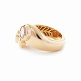 14K Yellow Gold Old European Cut Lab Diamond Toi et Moi Ring 14K Yellow Gold Old European Cut Lab Diamond Toi et Moi Ring