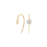 18K Yellow Gold Rose Cut Diamond Hook Earrings 18K Yellow Gold Rose Cut Diamond Hook Earrings