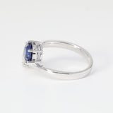 14K White Gold Round Cut Lab Diamond & Lab Sapphire Toi et Moi Ring 14K White Gold Round Cut Lab Diamond & Lab Sapphire Toi et Moi Ring