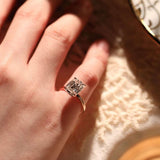 18K Rose Gold 3.5ct Elongated Old Mine Cut Lab Diamond Solitaire Ring 18K Rose Gold 3.5ct Elongated Old Mine Cut Lab Diamond Solitaire Ring