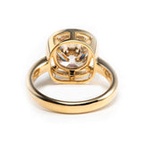 14K Yellow Gold 2.5ct Antique Old Mine Cut Diamond Basket Setting Ring with Smooth Ring Cut Design 14K Yellow Gold 2.5ct Antique Old Mine Cut Diamond Basket Setting Ring with Smooth Ring Cut Design
