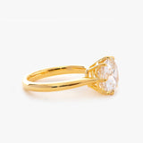 14k Yellow Gold 2.5ct Old Mine Cut Cushion Lab Diamond 8 Prongs Basket Solitaire Ring 14k Yellow Gold 2.5ct Old Mine Cut Cushion Lab Diamond 8 Prongs Basket Solitaire Ring