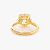 14k Yellow Gold 2.5ct Old Mine Cut Cushion Lab Diamond 8 Prongs Basket Solitaire Ring 14k Yellow Gold 2.5ct Old Mine Cut Cushion Lab Diamond 8 Prongs Basket Solitaire Ring