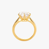 14k Yellow Gold 2.5ct Old Mine Cut Cushion Lab Diamond 8 Prongs Basket Solitaire Ring 14k Yellow Gold 2.5ct Old Mine Cut Cushion Lab Diamond 8 Prongs Basket Solitaire Ring