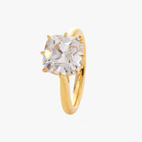 14k Yellow Gold 2.5ct Old Mine Cut Cushion Lab Diamond 8 Prongs Basket Solitaire Ring 14k Yellow Gold 2.5ct Old Mine Cut Cushion Lab Diamond 8 Prongs Basket Solitaire Ring