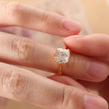14k Yellow Gold 2.5ct Old Mine Cut Cushion Lab Diamond 8 Prongs Basket Solitaire Ring 14k Yellow Gold 2.5ct Old Mine Cut Cushion Lab Diamond 8 Prongs Basket Solitaire Ring