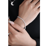 14K White Gold Round Cut Lab Diamond 4 Prong Basket Tennis Bracelet 14K White Gold Round Cut Lab Diamond 4 Prong Basket Tennis Bracelet
