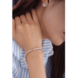 18K Rose Gold Princess Cut Lab Diamond Tennis Bracelet 18K Rose Gold Princess Cut Lab Diamond Tennis Bracelet