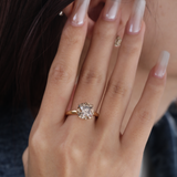14K Yellow Gold 4.5ct Old Mine Cut Brown Lab Diamond 8 Claw Prongs Crown Setting Solitaire Ring 14K Yellow Gold 4.5ct Old Mine Cut Brown Lab Diamond 8 Claw Prongs Crown Setting Solitaire Ring