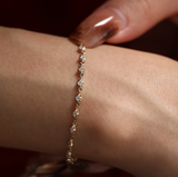 14K Yellow Gold Round Lab Dimaond Star Bezel Station Bracelet 14K Yellow Gold Round Lab Dimaond Star Bezel Station Bracelet