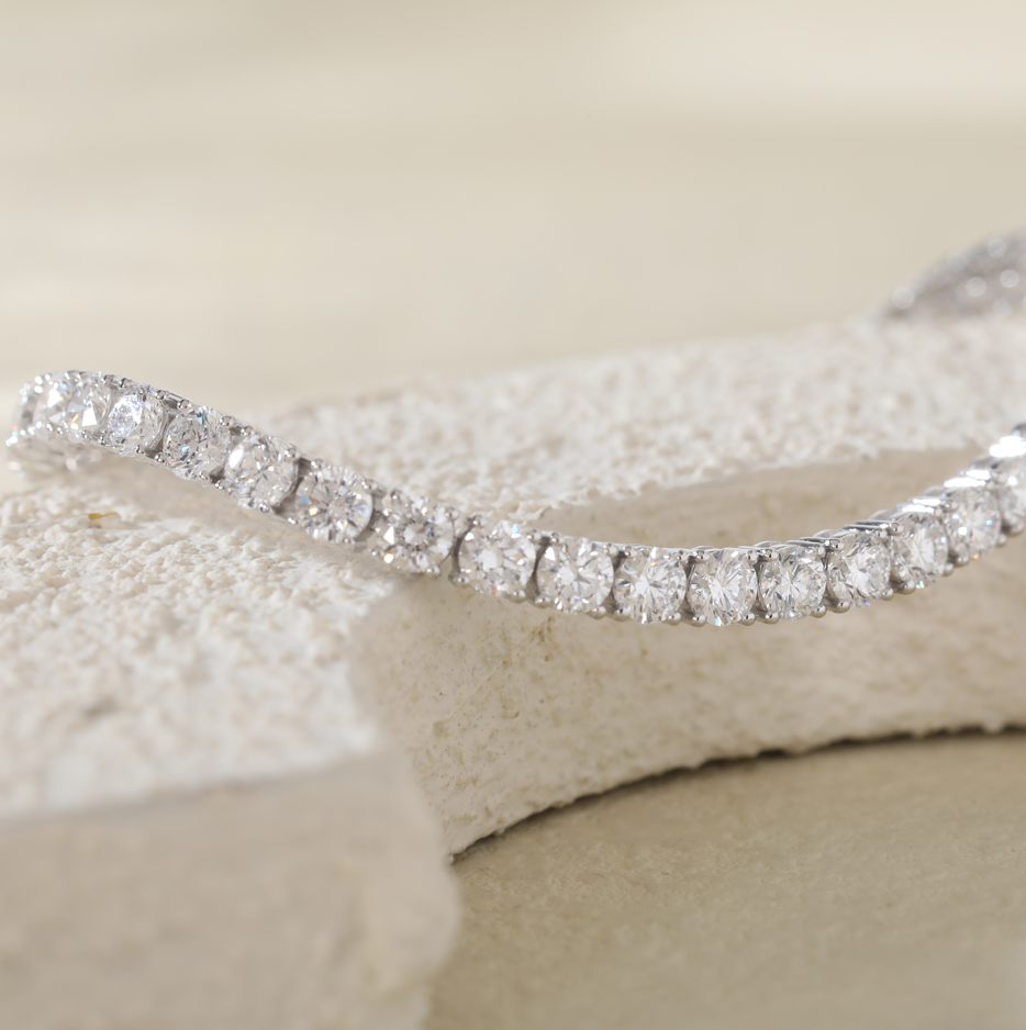 3.8mm Round Cut Lab Diamond 4 Prong Basket Tennis Bracelet Everyday Essential 3.8mm Round Cut Lab Diamond 4 Prong Basket Tennis Bracelet Everyday Essential
