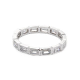 18K White Gold Emerald Cut Lab Diamond Bezel Eternity Ring 18K White Gold Emerald Cut Lab Diamond Bezel Eternity Ring