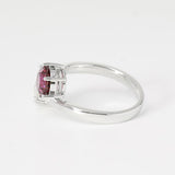 18K White Gold Round Cut Lab Diamond & Lab Ruby Toi et Moi Ring 18K White Gold Round Cut Lab Diamond & Lab Ruby Toi et Moi Ring