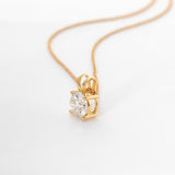 18K Yellow Gold 1.5ct Round Lab Diamond Round Prong Basket Setting Necklace 18K Yellow Gold 1.5ct Round Lab Diamond Round Prong Basket Setting Necklace
