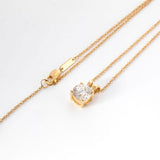 18K Yellow Gold 1.5ct Round Lab Diamond Round Prong Basket Setting Necklace 18K Yellow Gold 1.5ct Round Lab Diamond Round Prong Basket Setting Necklace