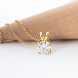 18K Yellow Gold 1.5ct Round Lab Diamond Round Prong Basket Setting Necklace 18K Yellow Gold 1.5ct Round Lab Diamond Round Prong Basket Setting Necklace