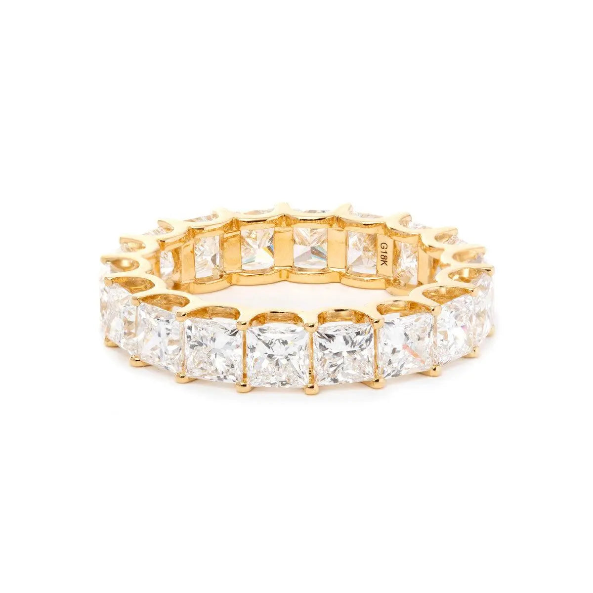 18K Yellow Gold Princess Cut Lab Diamond Eternity Band 18K Yellow Gold Princess Cut Lab Diamond Eternity Band